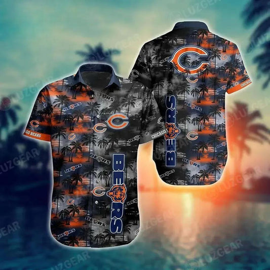 Chicago Bears Nfl Hawaiian Shirt And Shirt Tropical Pattern New Hot Trend Summer For Football Nfl Fans, NFL Hawaiian Shirt Moonbestprint