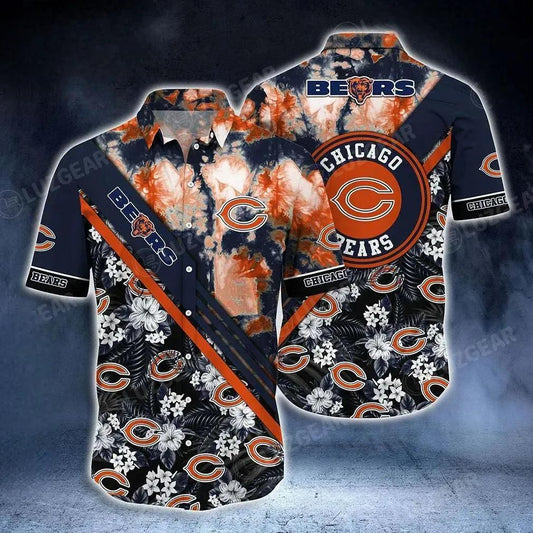 Chicago Bears Nfl Hawaiian Shirt Graphic Tropical Pattern New Trend Summer For Nfl Football Fans, NFL Hawaiian Shirt Moonbestprint