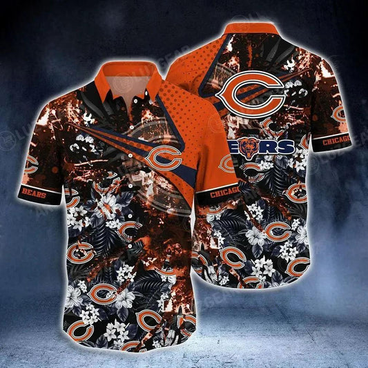 Chicago Bears Nfl Hawaiian Shirt Tropical Pattern New Hot Trend Summer For Sports Fans Nfl, NFL Hawaiian Shirt Moonbestprint