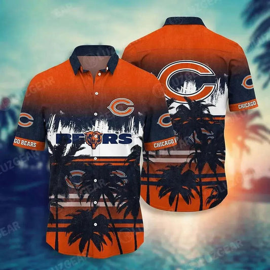 Chicago Bears Nfl Summer Hawaiian Sas Tropical Pattern Graphic For Sports, NFL Hawaiian Shirt Moonbestprint