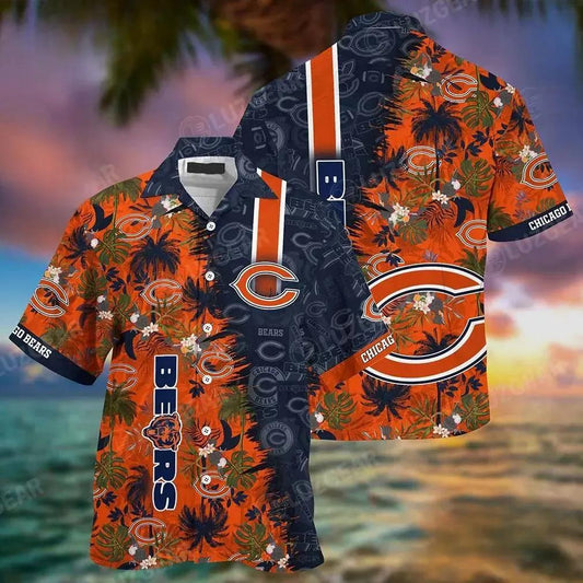 Chicago Bears Nfl Team Football Beach Shirt Summer Button Down Hawaiian Sas Best Fan Ever, NFL Hawaiian Shirt Moonbestprint