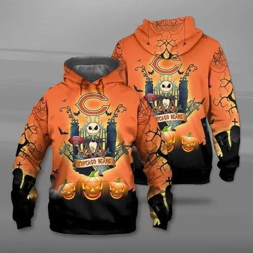 Chicago Bears Nightmare Jack 3D Hoodie, NFL Hoodie Moonbestprint