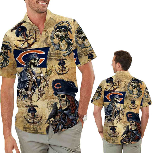 Chicago Bears Pirates Retro Hawaiian Shirt - Moonbestprint