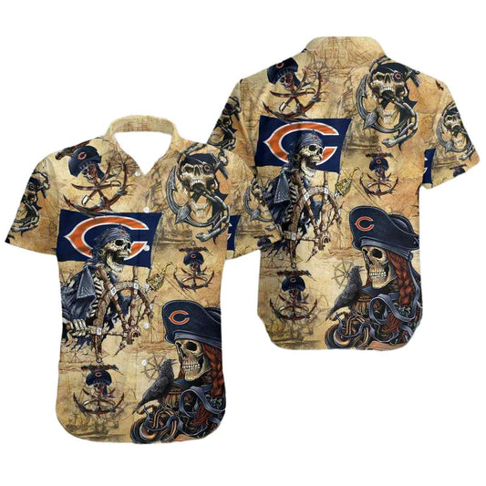 Chicago Bears Pirates Retro Hawaiian Shirt - Moonbestprint
