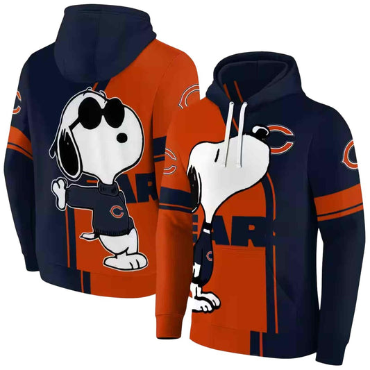 Chicago Bears Playful Snoopy Blue AOP Hoodie -  Moonbestprint