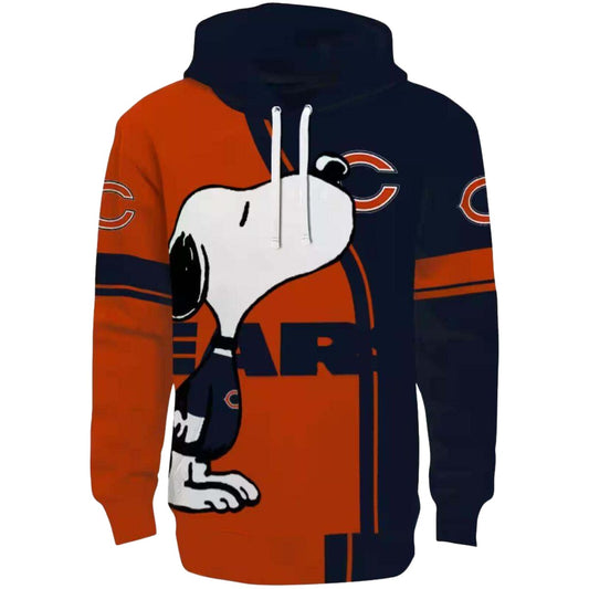 Chicago Bears Playful Snoopy Blue AOP Hoodie -  Moonbestprint