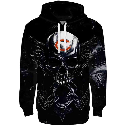Chicago Bears Skull Artwork Skull Angel Blue Black AOP Hoodie -  Moonbestprint