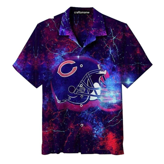 Chicago Bears Space Helmet And Lightning Hawaiian Shirt - Moonbestprint