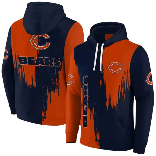 Chicago Bears Splatter Effect Blue AOP Hoodie -  Moonbestprint