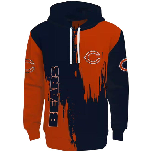Chicago Bears Splatter Effect Blue AOP Hoodie -  Moonbestprint