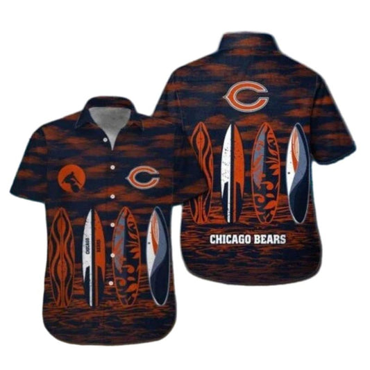 Chicago Bears Surfboard Hawaiian Shirt - Moonbestprint