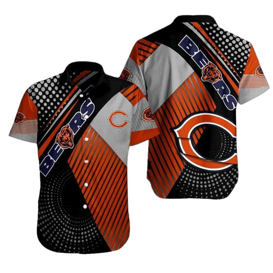 Chicago Bears Swooping Swirl Hawaiian Shirt - Moonbestprint