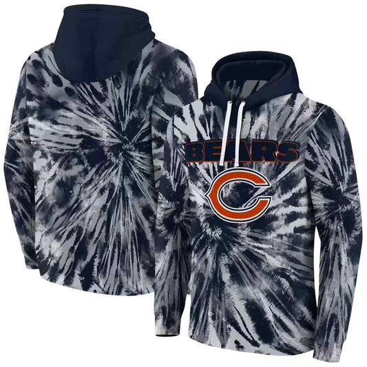 Chicago Bears Tie Dye Pattern Blue AOP Hoodie -  Moonbestprint