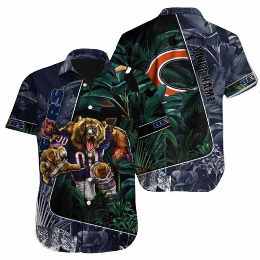 Chicago Bears Tropical Forest Mascot Hawaiian Shirt - Moonbestprint