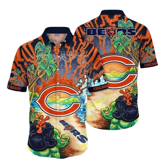 Chicago Bears Tropical Paradise Hawaiian Shirt - Moonbestprint