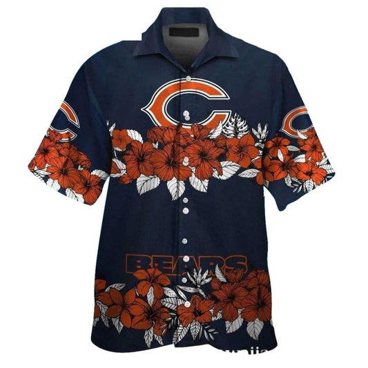 Chicago Bears Tropicana Bears Bloom Hibiscus Game Day Hawaiian Shirt - Moonbestprint