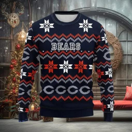 Chicago Bears Ugly Christmas Sweater, NFL Chritsmas Sweater Moonbestprint