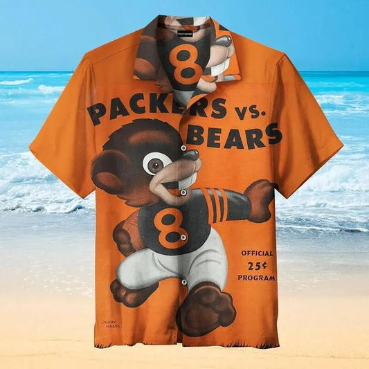 Chicago Bears Vintage Art Nfl Hawaiian Graphic Print Short Sleeve Hawaiian Shirt, NFL Hawaiian Shirt Moonbestprint