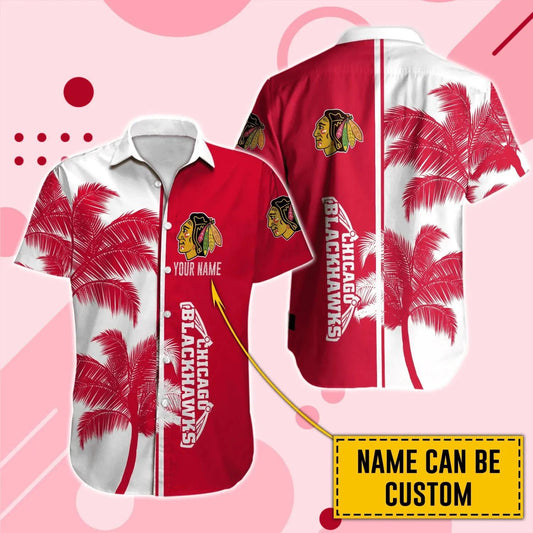 Chicago Blackhawks Custom Name Hawaii Shirt, NHL Hawaiian Shirt Moonbestprint