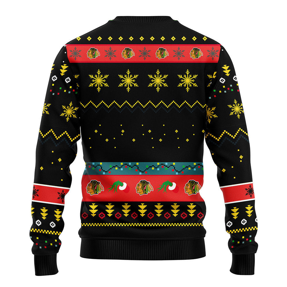 Chicago Blackhawks Grinch Ugly Christmas Sweater, Grinch Xmas Sweater Moonbestprint