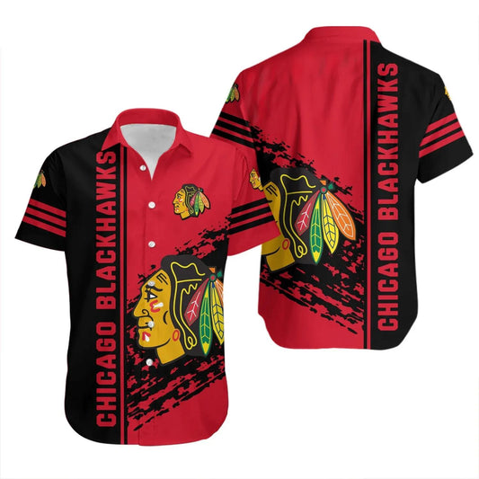 Chicago Blackhawks Hawaiian Shirt Quarter Style - NHL, NHL Hawaiian Shirt Moonbestprint