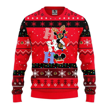Chicago Blackhawks Hohoho Ugly Christmas Sweater, NHL Christmas Sweater Moonbestprint