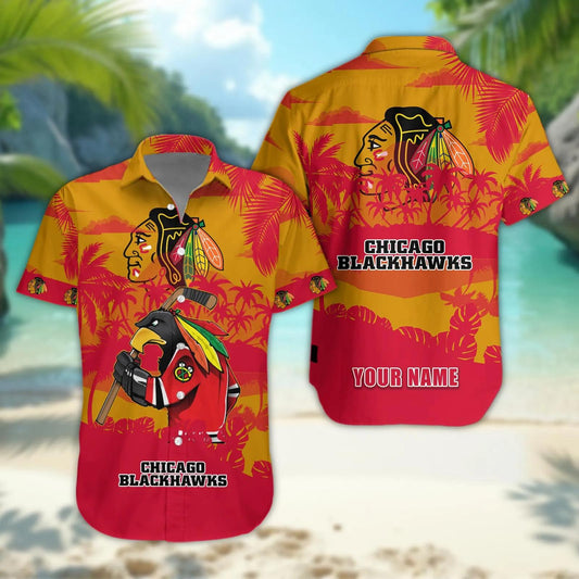 Chicago Blackhawks Personalized Hawaiian Shirt – Custom Name, NHL Hawaiian Shirt Moonbestprint
