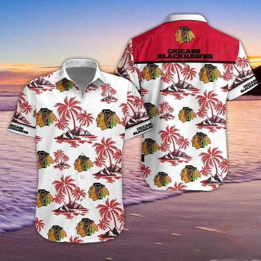 Chicago Blackhawks Summer Shirt Hawaiian Shirt, NHL Hawaiian Shirt Moonbestprint