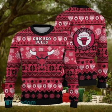 Chicago Bulls Basketball Ugly Christmas Sweater, NBA Chritsmas Sweater Moonbestprint