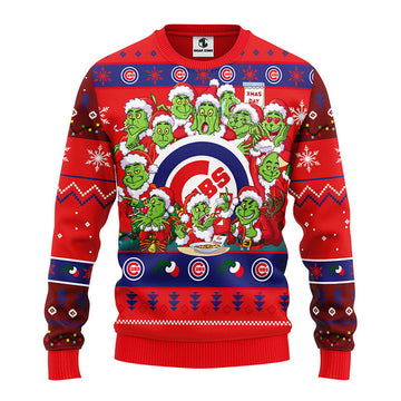 Chicago Cubs 12 Grinch Xmas Day Ugly Christmas Sweater, Grinch Xmas Sweater Moonbestprint
