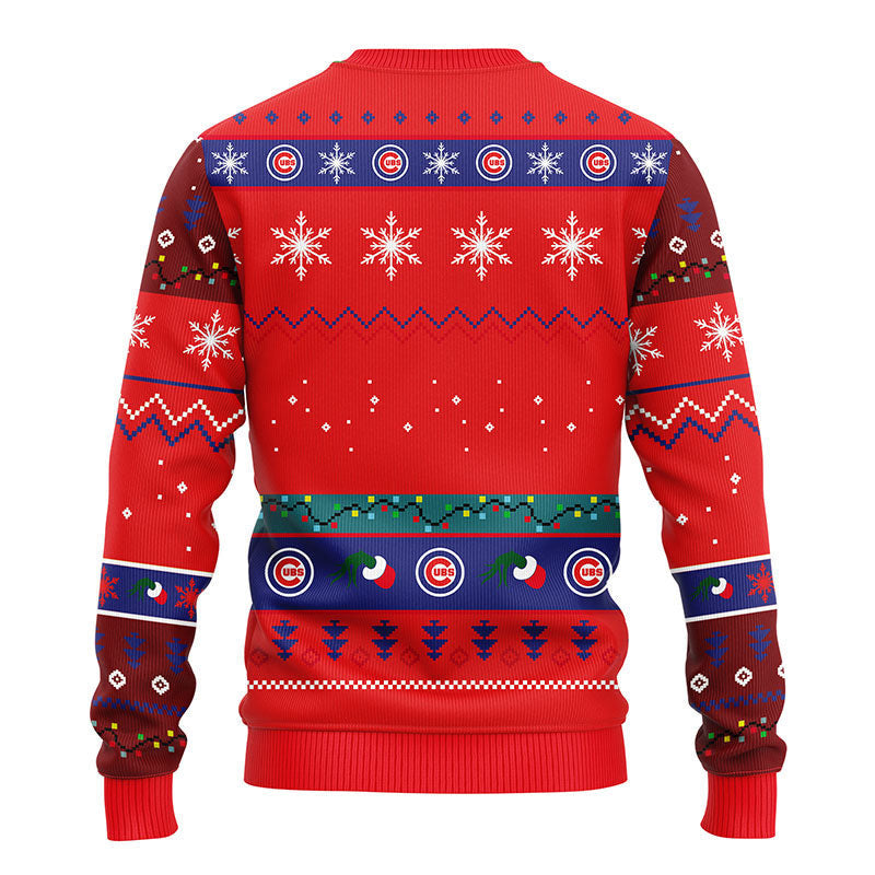 Chicago Cubs 12 Grinch Xmas Day Ugly Christmas Sweater, Grinch Xmas Sweater Moonbestprint