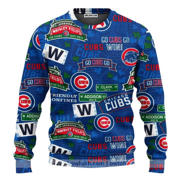 Chicago Cubs Baseball Ugly Christmas Sweater, MLB Christmas Sweater Moonbestprint