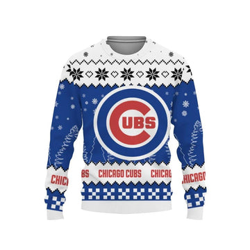 Chicago Cubs Big Logo Ugly Sweater, MLB Christmas Sweater Moonbestprint
