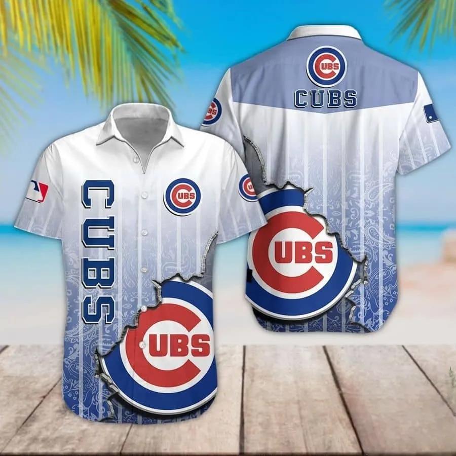 Chicago Cubs Blue Pattern Hawaiian Shirt, MLB Hawaiian Shirt Moonbestprint
