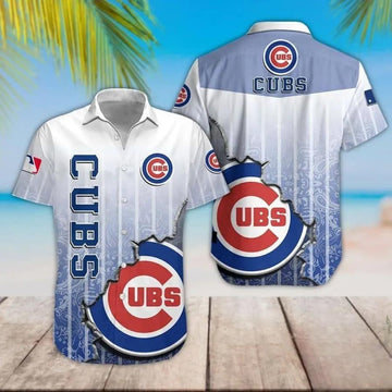 Chicago Cubs Blue Pattern Hawaiian Shirt, MLB Hawaiian Shirt Moonbestprint