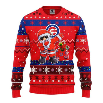 Chicago Cubs Dabbing Santa Claus Ugly Christmas Sweater, MLB Christmas Sweater Moonbestprint