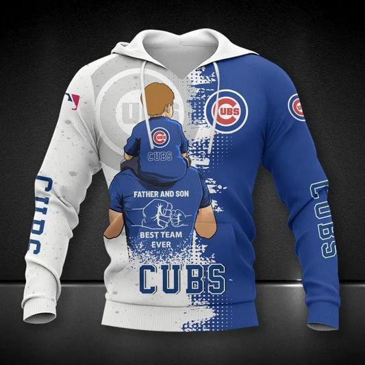 Chicago Cubs Dad And Son All Over Print Hoodie 1, MLB Hoodie Moonbestprint