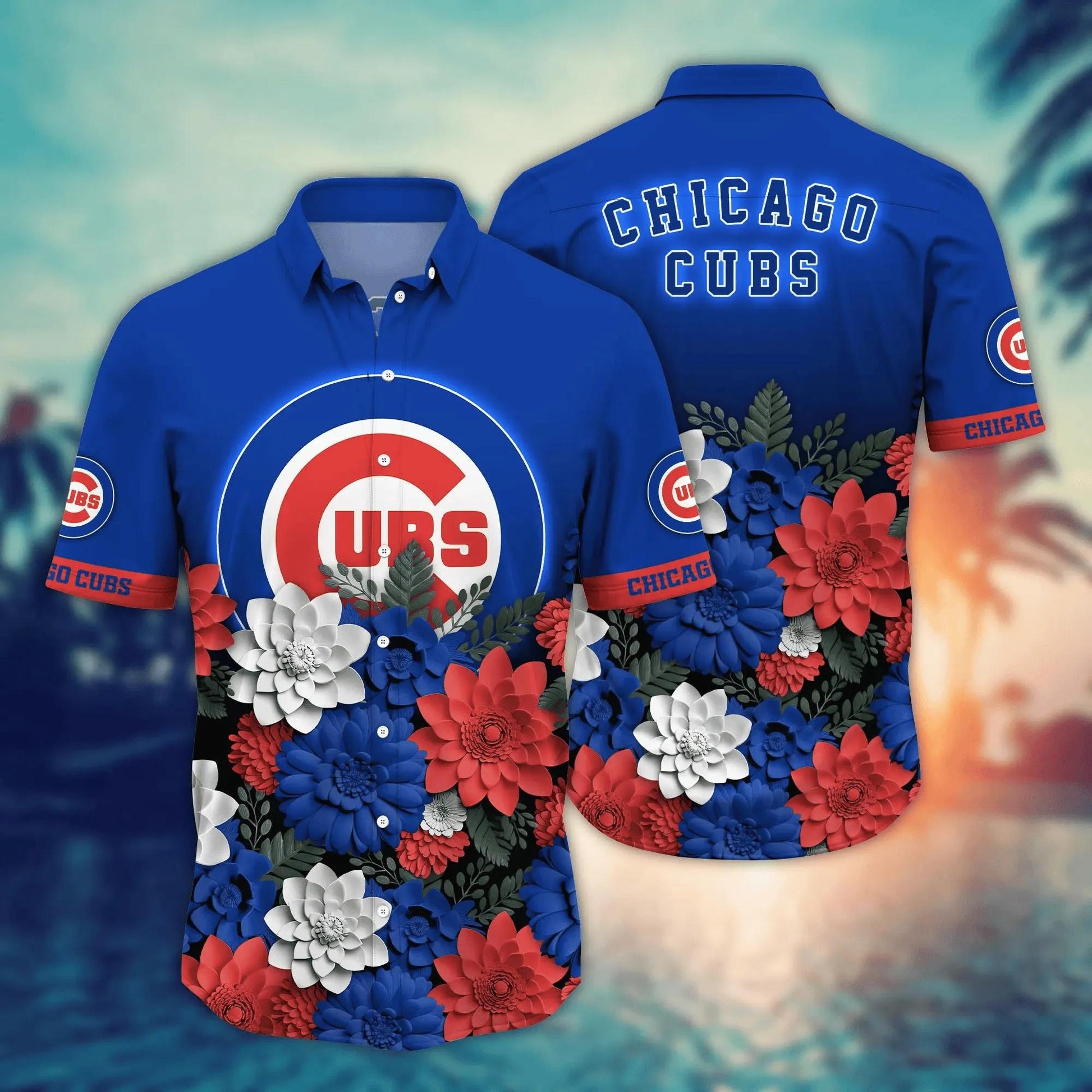Chicago Cubs Flower Hawaii Shirt For Fans, Summer Baseball Shirts, MLB Hawaiian Shirt Moonbestprint