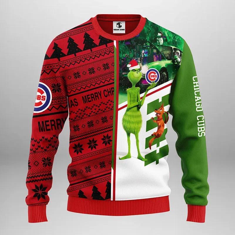 Chicago Cubs Grinch & Scooby – Doo Ugly Christmas Sweater, MLB Christmas Sweater Moonbestprint