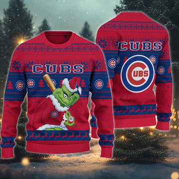Chicago Cubs Grinch Stolen Ugly Christmas Sweater, MLB Christmas Sweater Moonbestprint