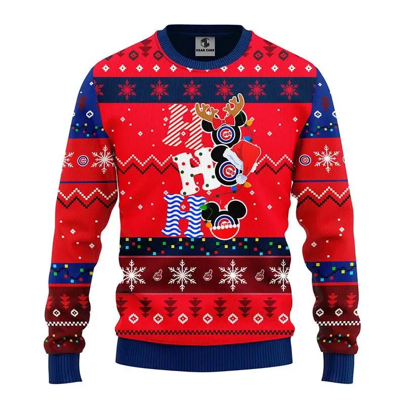 Chicago Cubs Hohoho Ugly Christmas Sweater, MLB Christmas Sweater Moonbestprint