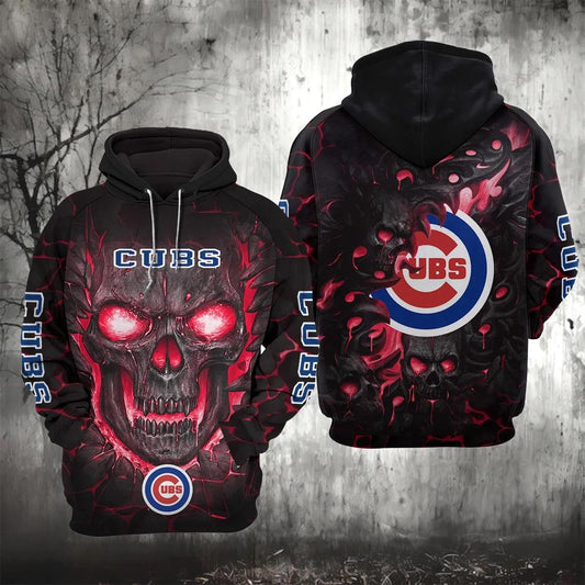 Chicago Cubs Lava Skull 3D Hoodie, MLB Hoodie Moonbestprint
