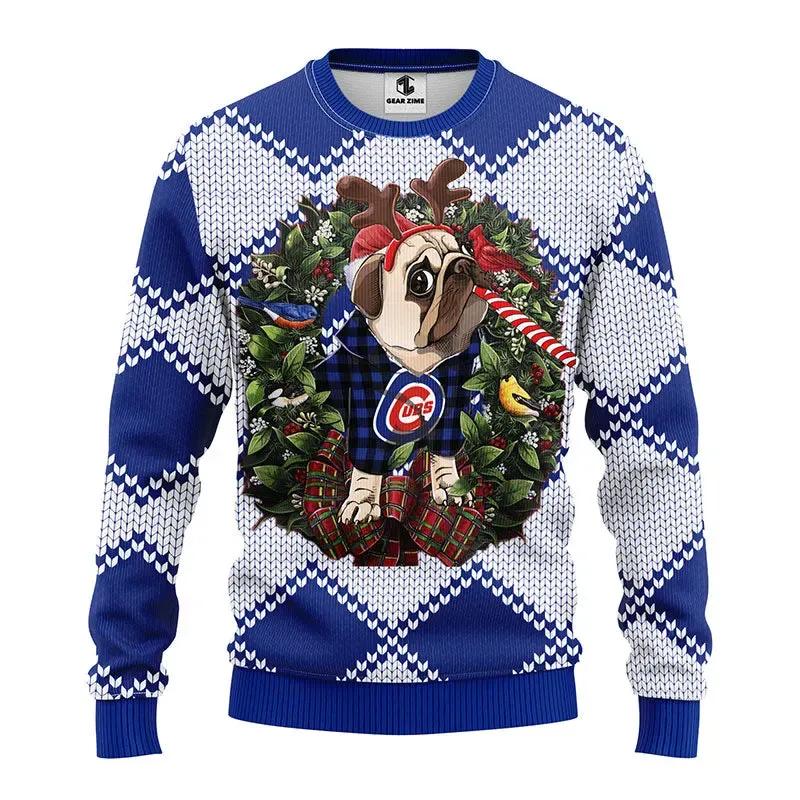 Chicago Cubs Pub Dog Ugly Christmas Sweater, MLB Christmas Sweater Moonbestprint