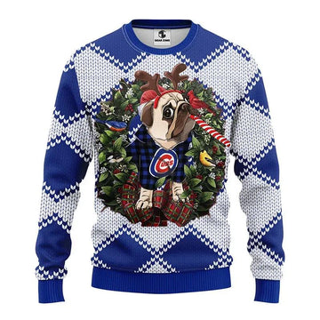 Chicago Cubs Pub Dog Ugly Christmas Sweater, MLB Christmas Sweater Moonbestprint
