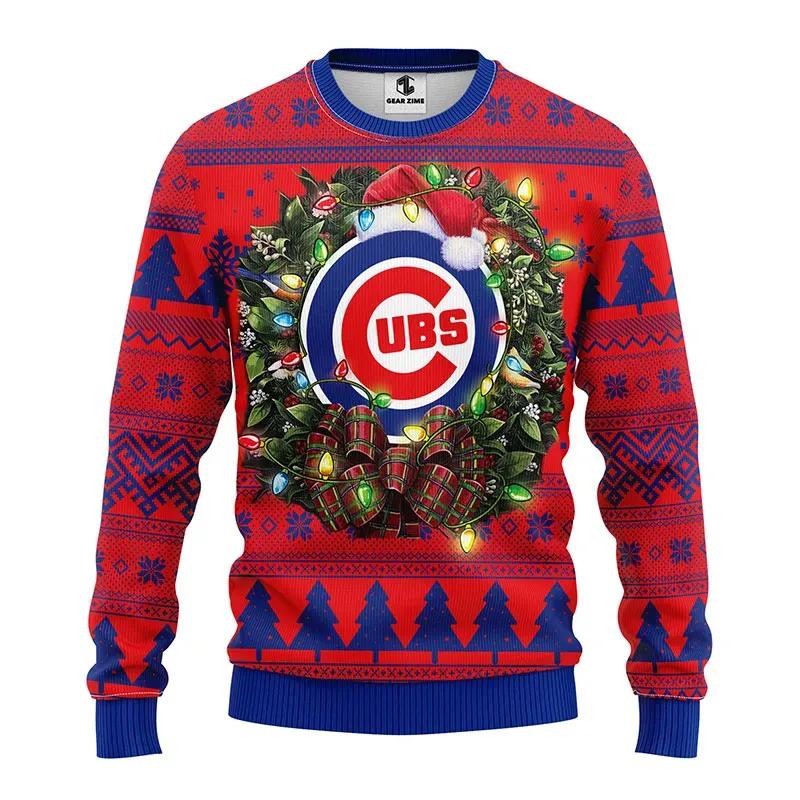 Chicago Cubs Santa Hat  Ugly Christmas Sweater, MLB Christmas Sweater Moonbestprint