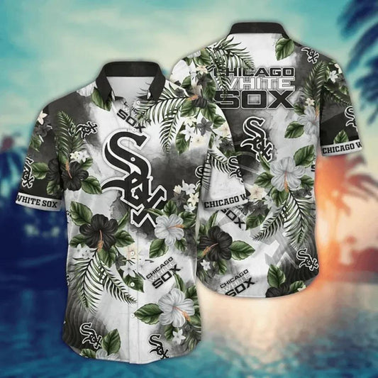Chicago White Baseball Team Soxs Hawaiian Button Down Shirt, MLB Hawaiian Shirt Moonbestprint