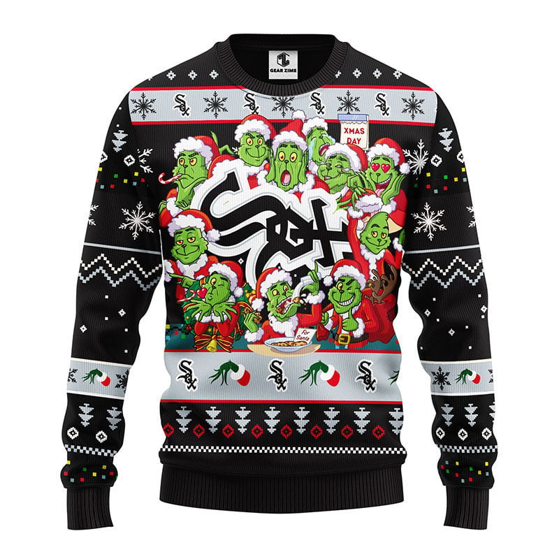 Chicago White Sox 12 Grinch Xmas Day Ugly Christmas Sweater, Grinch Xmas Sweater Moonbestprint