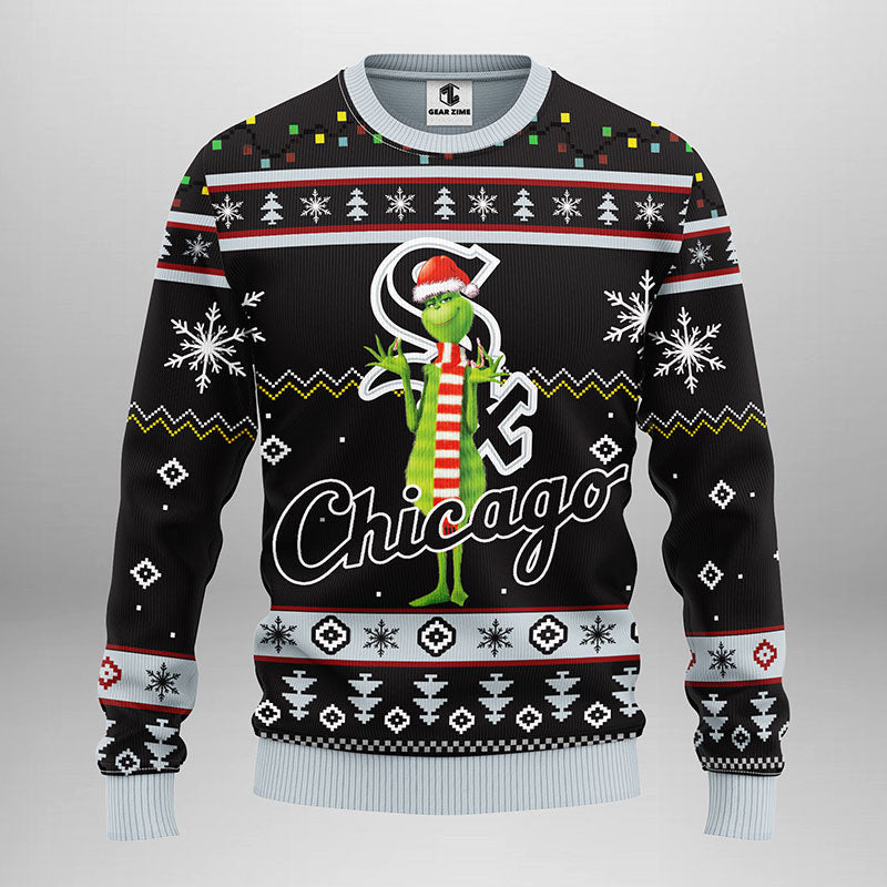 Chicago White Sox Funny Grinch Ugly Christmas Sweater, Grinch Xmas Sweater Moonbestprint