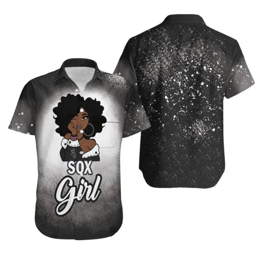 Chicago White Sox Girl African Girl  Hawaiian Shirt, MLB Hawaiian Shirt Moonbestprint