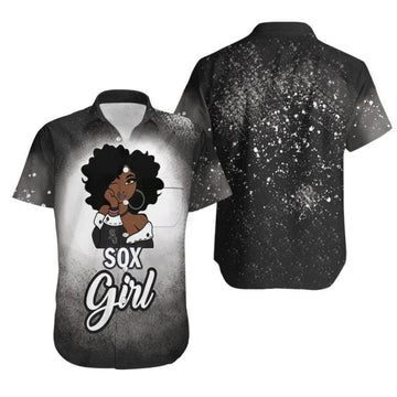 Chicago White Sox Girl African Girl  Hawaiian Shirt, MLB Hawaiian Shirt Moonbestprint